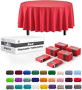 Party Solids Red Round Plastic Tablecloth 84 in Pack of 24 - Durable