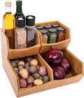 Seville Classics Bamboo Stackable Organizer Bins - Space Saving