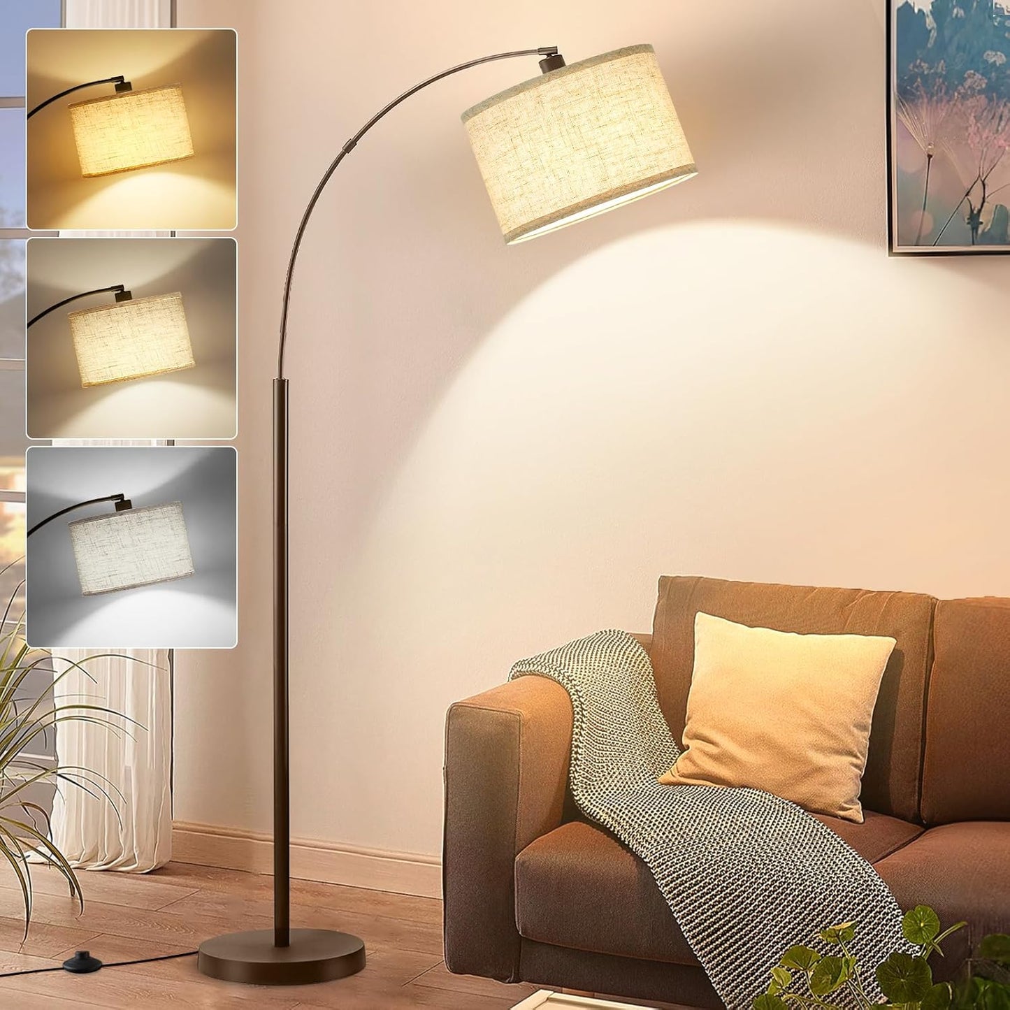 Luvkczc 71in Arc Floor Lamp for Living Room and Bedroom Use