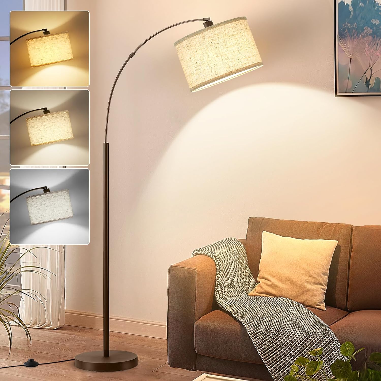 Luvkczc 71in Arc Floor Lamp for Living Room and Bedroom Use
