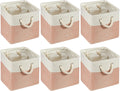 6 Pcs 11 x 11 in Cube Storage Bins in Orange, Pink and White