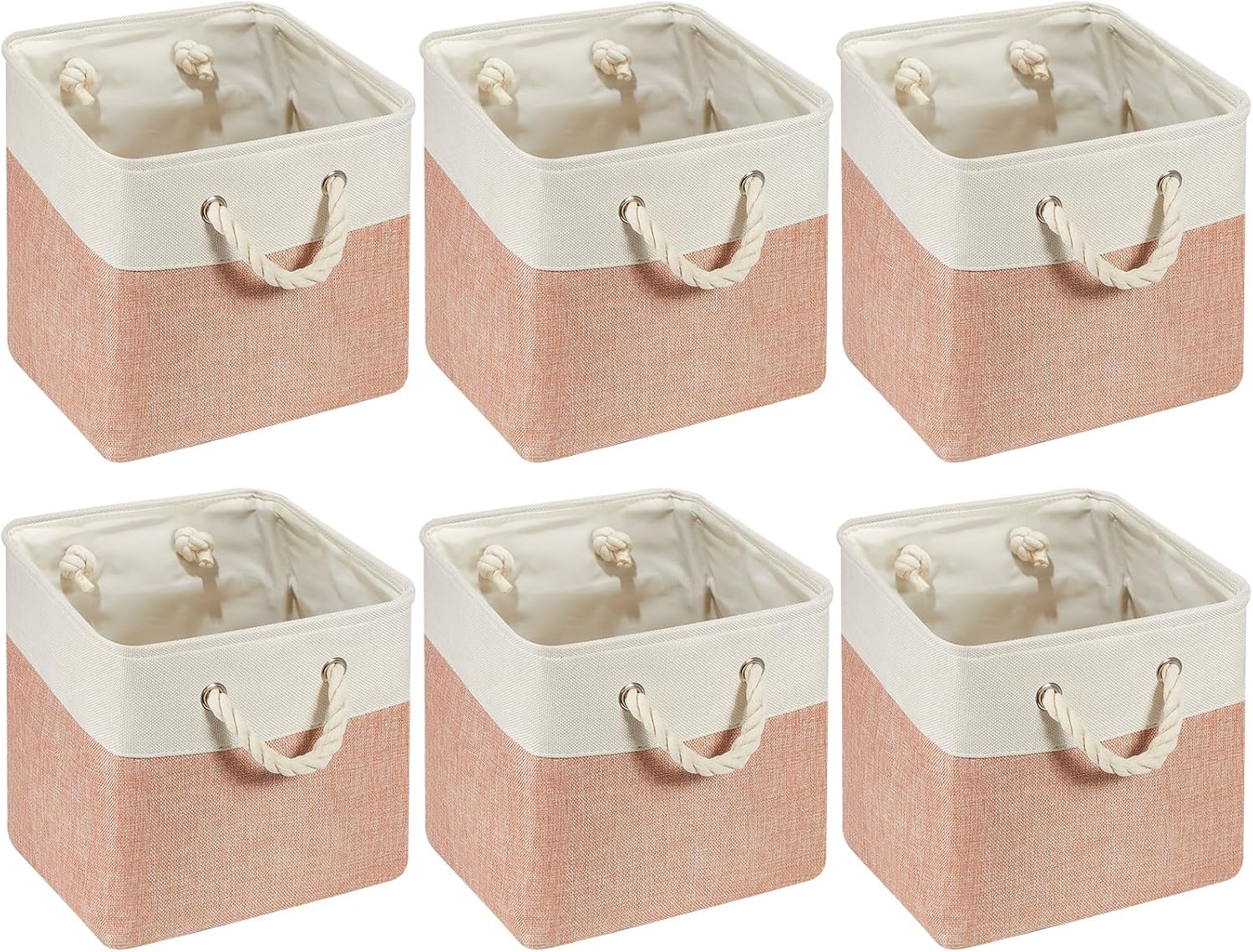6 Pcs 11 x 11 Inch Cube Storage Bins for Home Organization