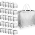 Eccliy 60 Pcs Reusable Gift Tote Bags Silver - Bulk Bridal Favor Set