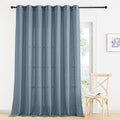 RYB HOME Linen Blended Curtains Semi Sheer Stone Blue - Light