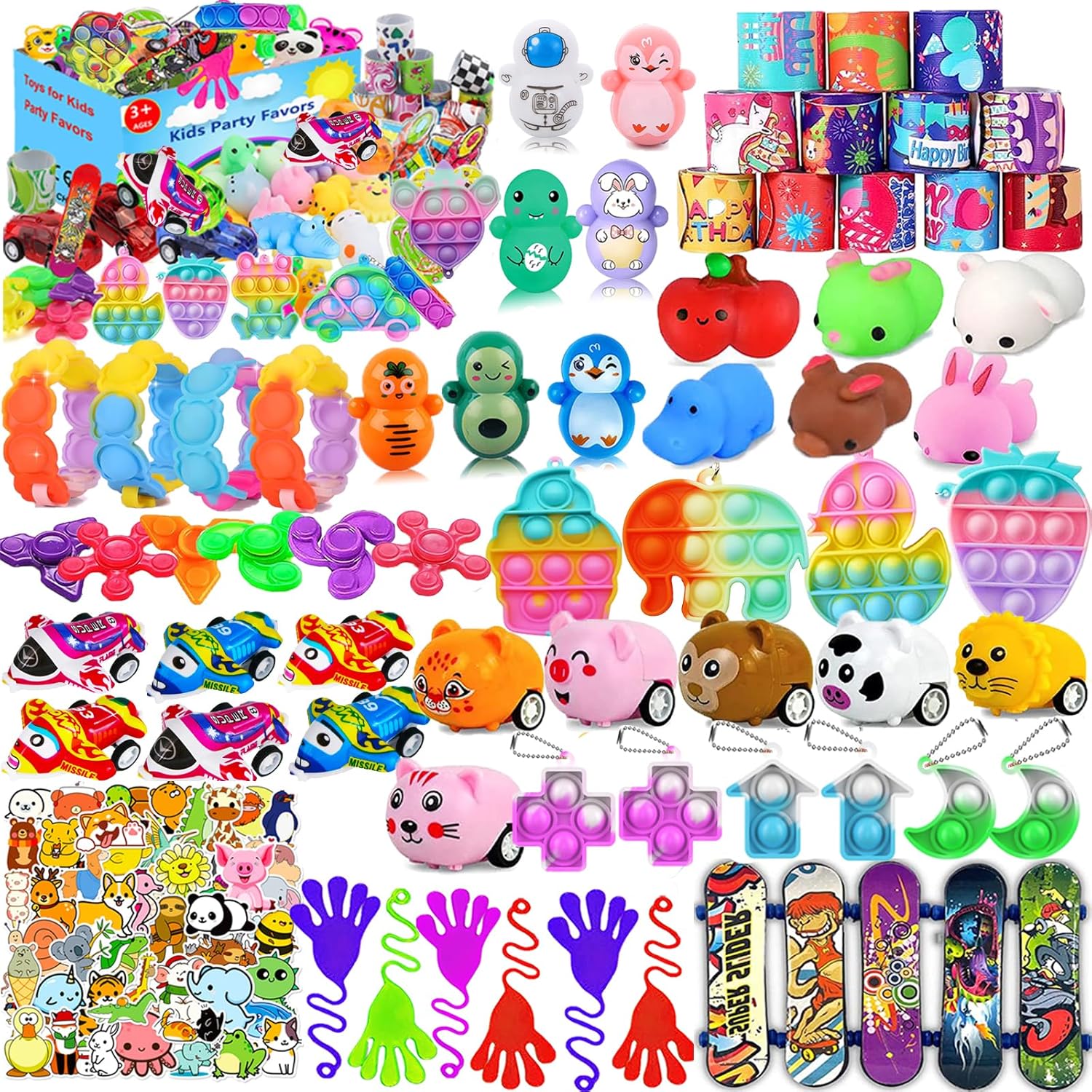 117-Pc Fun Kids Pop Fidget Toys Set - Party Favors Galore!