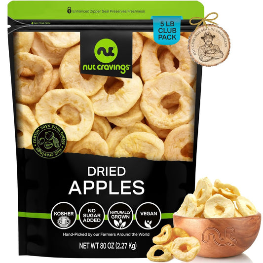 Dried Apple Rings Slices - Sweet Healthy Snack in Bulk