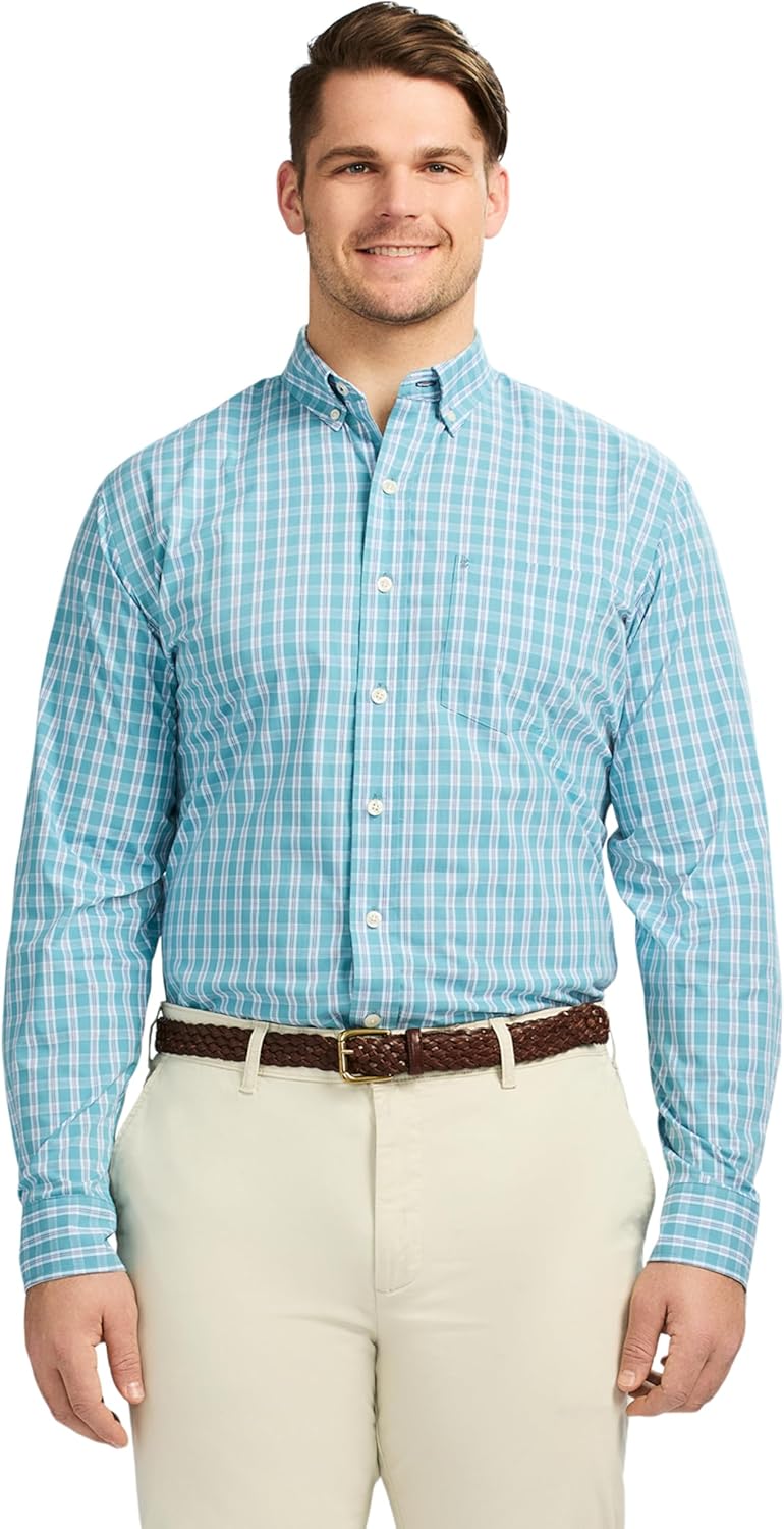 IZOD Men's Big and Tall Performance Comfort Long Sleeve Shirt