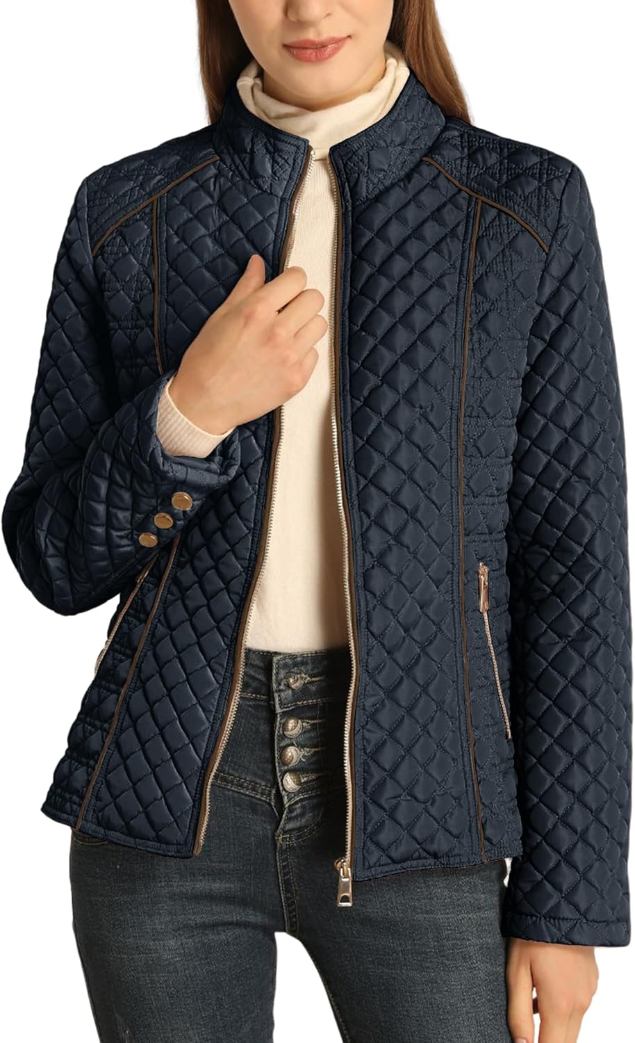 Stylish Lightweight Quilted Puffer Jacket for Women in Winter