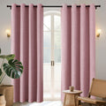 Light Pink Blackout Curtains 90 in Length - Thermal Insulated Linen