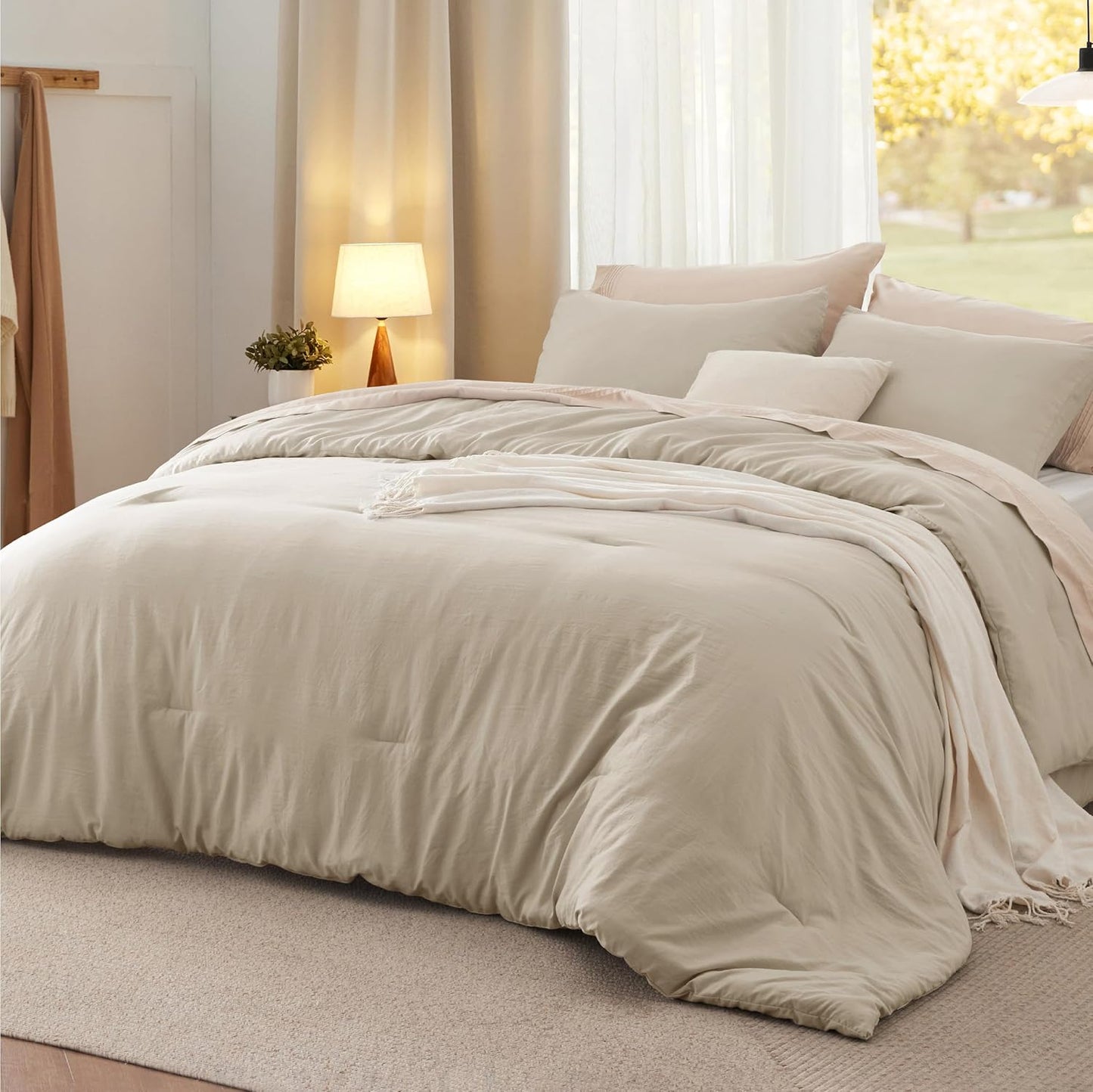 Bedsure King Size Comforter Set for All Seasons, Soft & Cozy