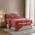 Extra Deep Queen Sheet Set Pink Clay - 6 Piece Cooling