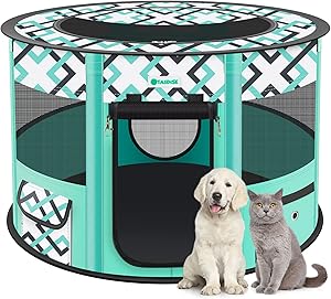 TASDISE Portable Dog Playpen with Waterproof Bottom for Pets
