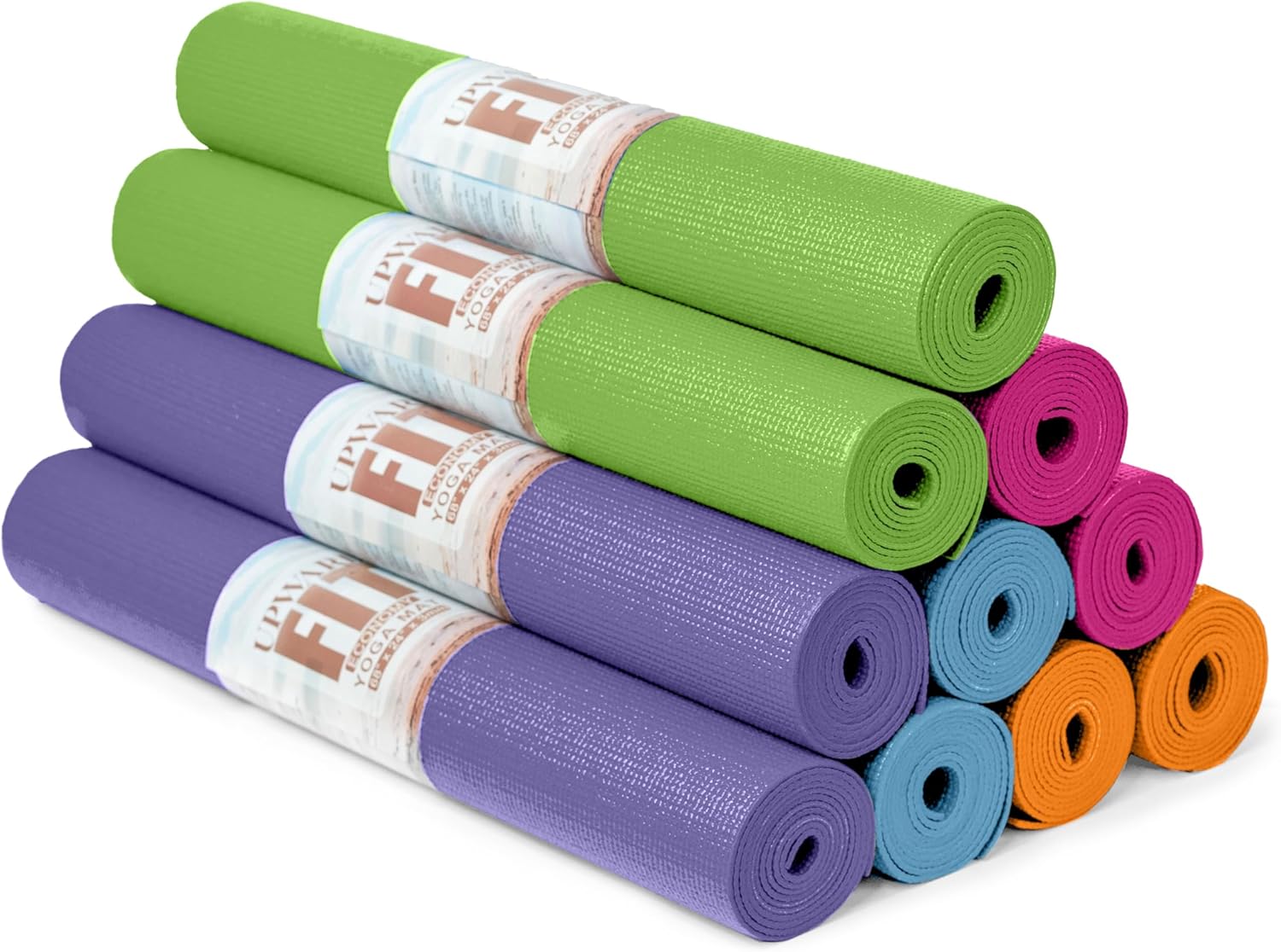 10 Pack Economy Yoga Mats for Home Workout and Studios
