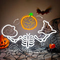 Halloween Neon Sign Juggling Skeleton LED Sign - Animated Window Decor