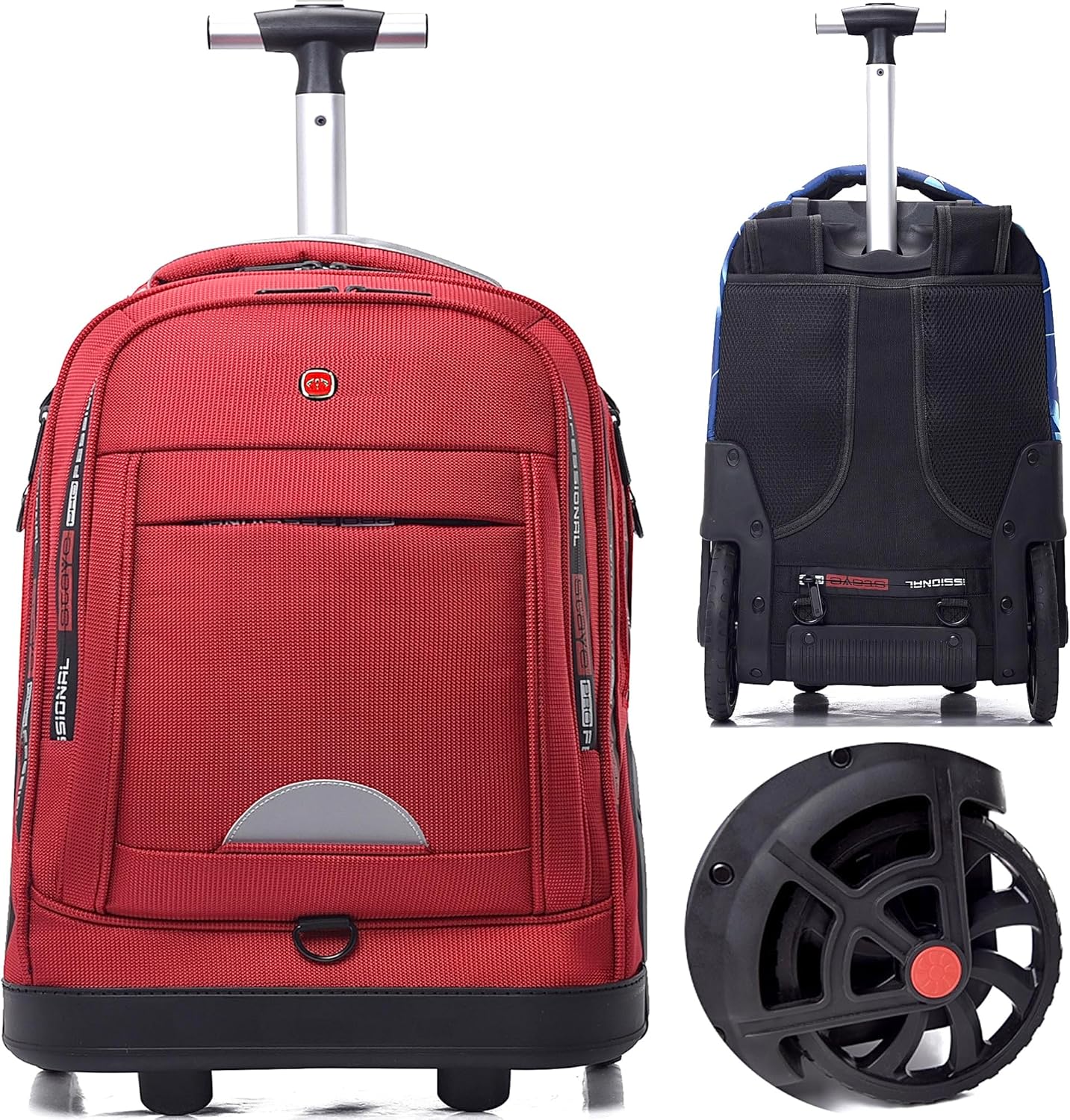 Rolling Backpack for Adults with Wheels - Large Waterproof Design