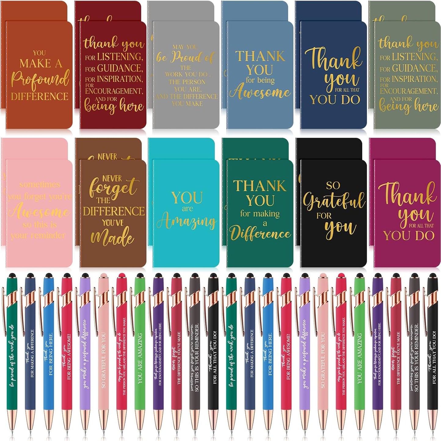 Motivational Notebooks Set - 48 Pcs Thank You Gifts