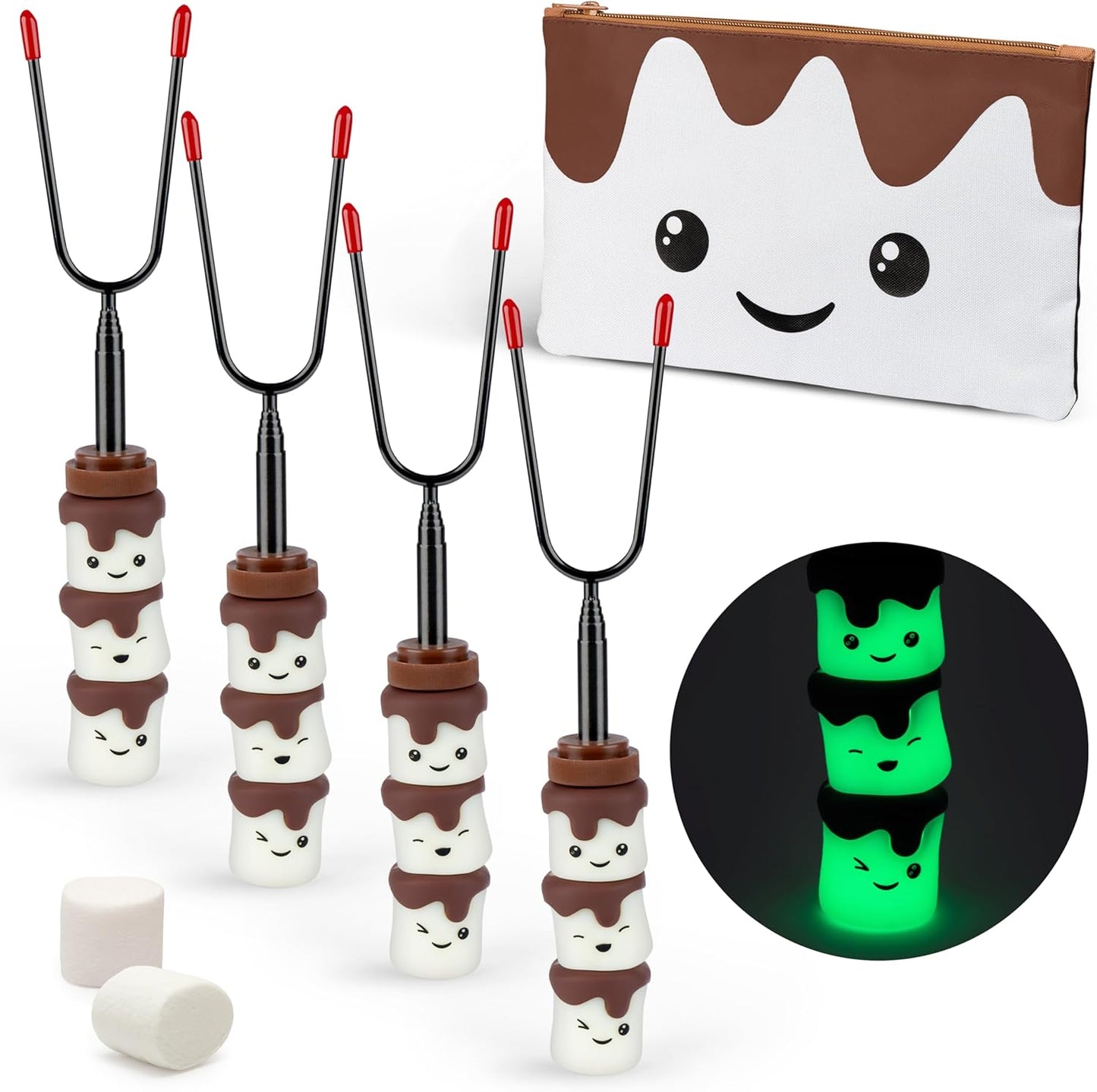 Glow in the Dark Marshmallow Roasting Sticks for Campfires
