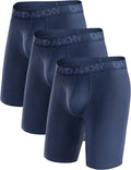 Mens Boxer Briefs 8-in Low-Chafe Long Leg - Breathable Comfort