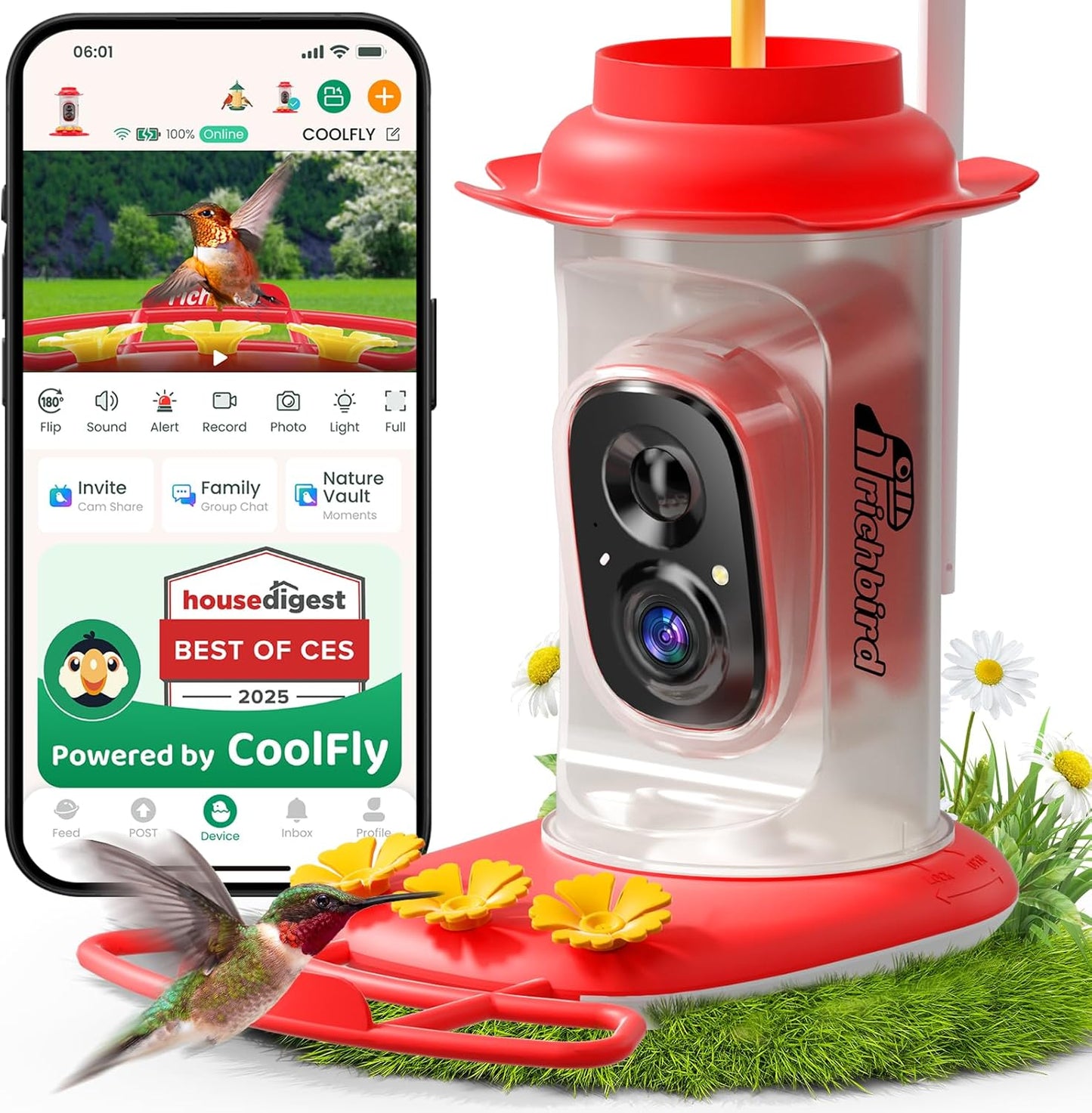 Smart Hummingbird Feeder with Camera for Bird Lovers Gift