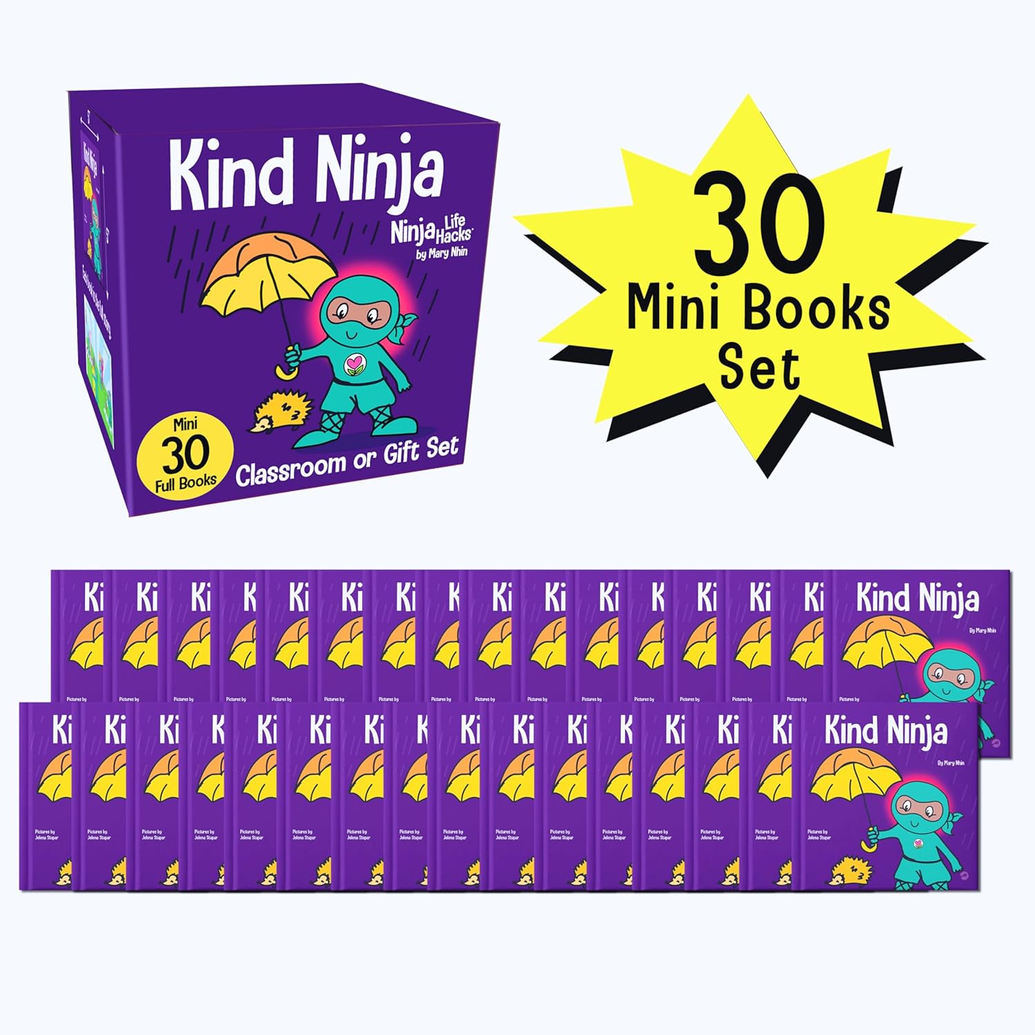 Kind Ninja Mini Books Classroom or Party Gift Set for Kids