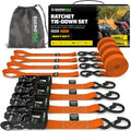 Rhino USA Ratchet Straps Heavy Duty Kit for Secure Transport