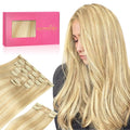 WENNALIFE Clip in Hair Extensions 20 in Light Blonde - Full Volume