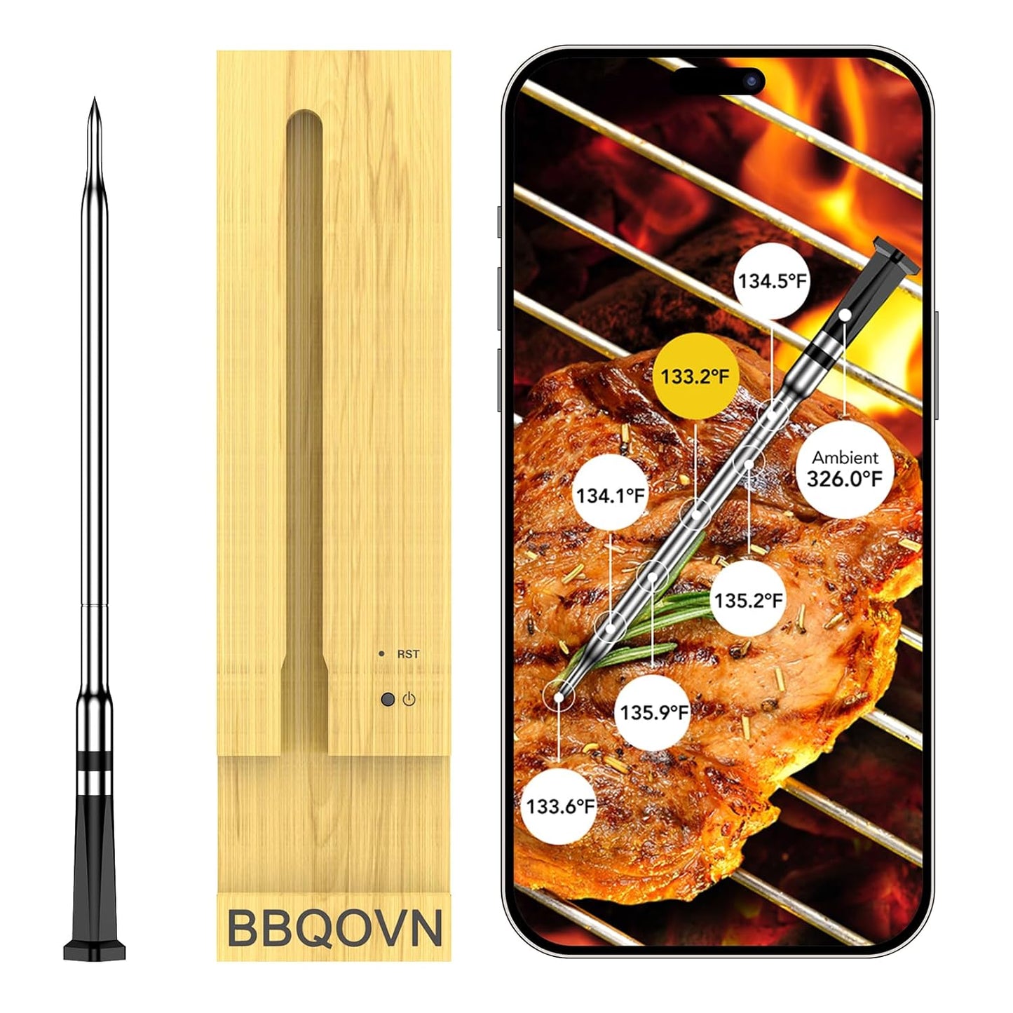 WIFI Wireless Meat Thermometer with Unlimited Range for BBQ