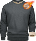 Men's Sherpa Lined Sweatshirt - Warm Fleece Crewneck