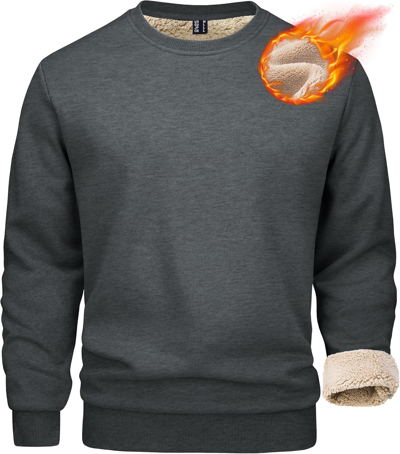 MAGCOMSEN Men's Sherpa Lined Sweatshirts for Ultimate Warmth
