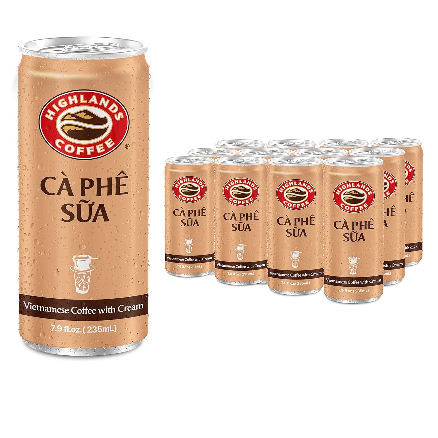 Highlands Coffee Premium Iced Milk Coffee Bundle of 12 Cans