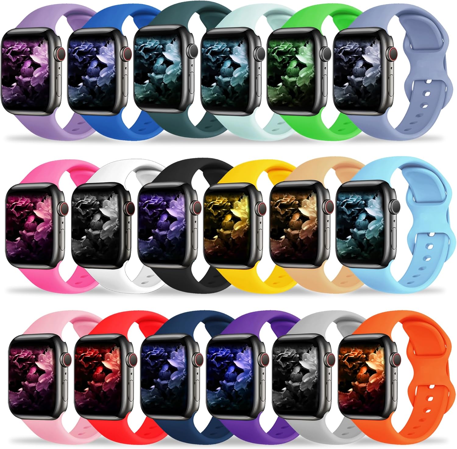 Breathable Silicone Bands Apple Watch - 18 Pack