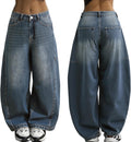 Women's Baggy Wide Leg Barrel Jeans - 90s Vintage Loose Fit