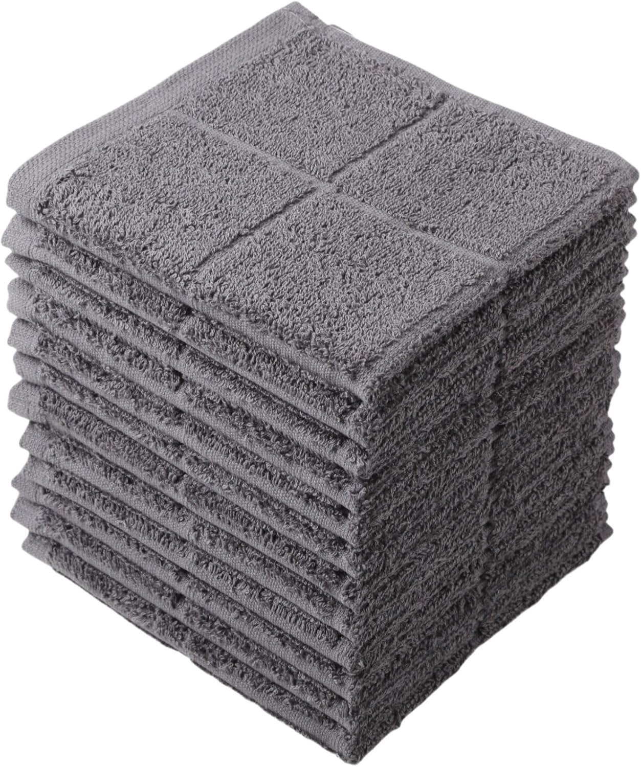 Ultra Absorbent Cotton Dishcloths Set - 12pcs Gray