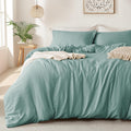 MILDLY Super Soft Duvet Cover Set - Cozy Grayish Teal 3 Pieces