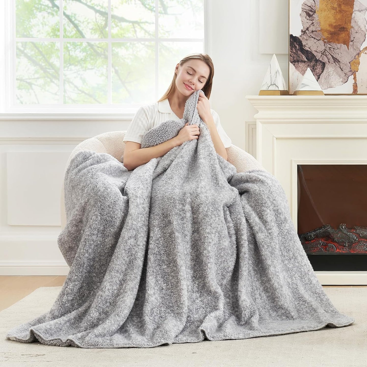 Cozy Bliss Luxury Sherpa Throw Blanket for Ultimate Comfort