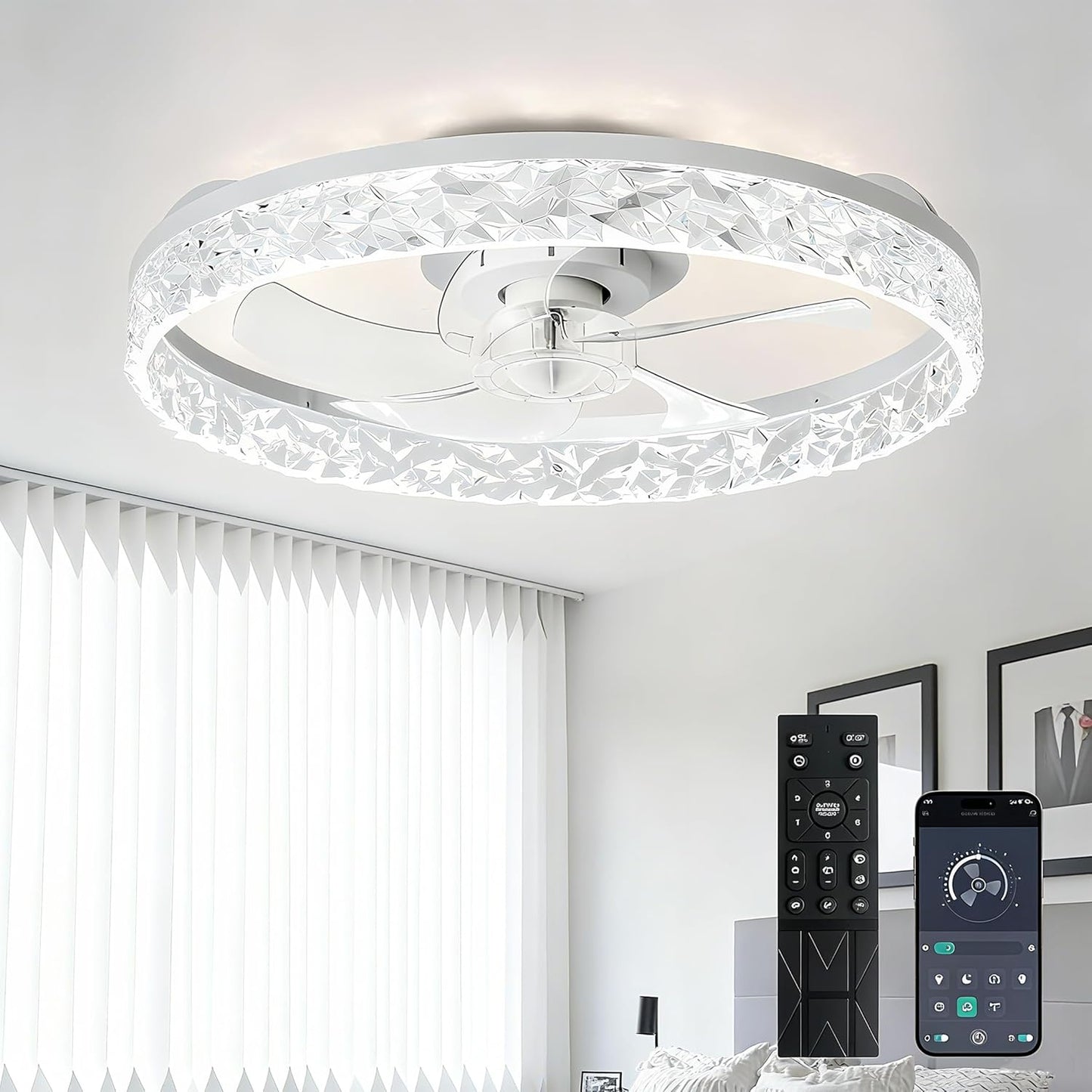Depuley Modern Ceiling Fan with Lights: Stylish 20-Inch Design