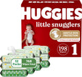 Huggies Little Snugglers Diapers & Wipes Bundle - Size 1, 198ct + 768