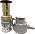 2 in NPSH Brass Industrial Fire Hose Nozzle with 2 Camlock Fittings