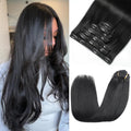 Clip-in Hair Extensions Real Human Hair 22 in 7pcs - Instant Length