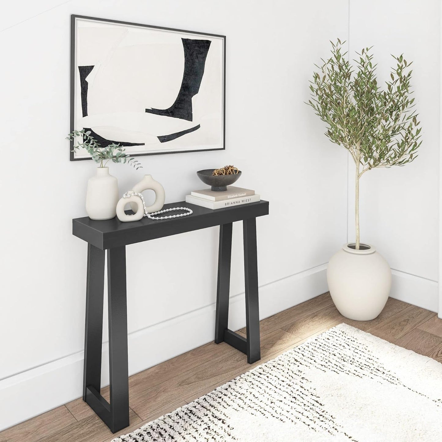 Solid Wood Console Table for Living Room and Entryway Use