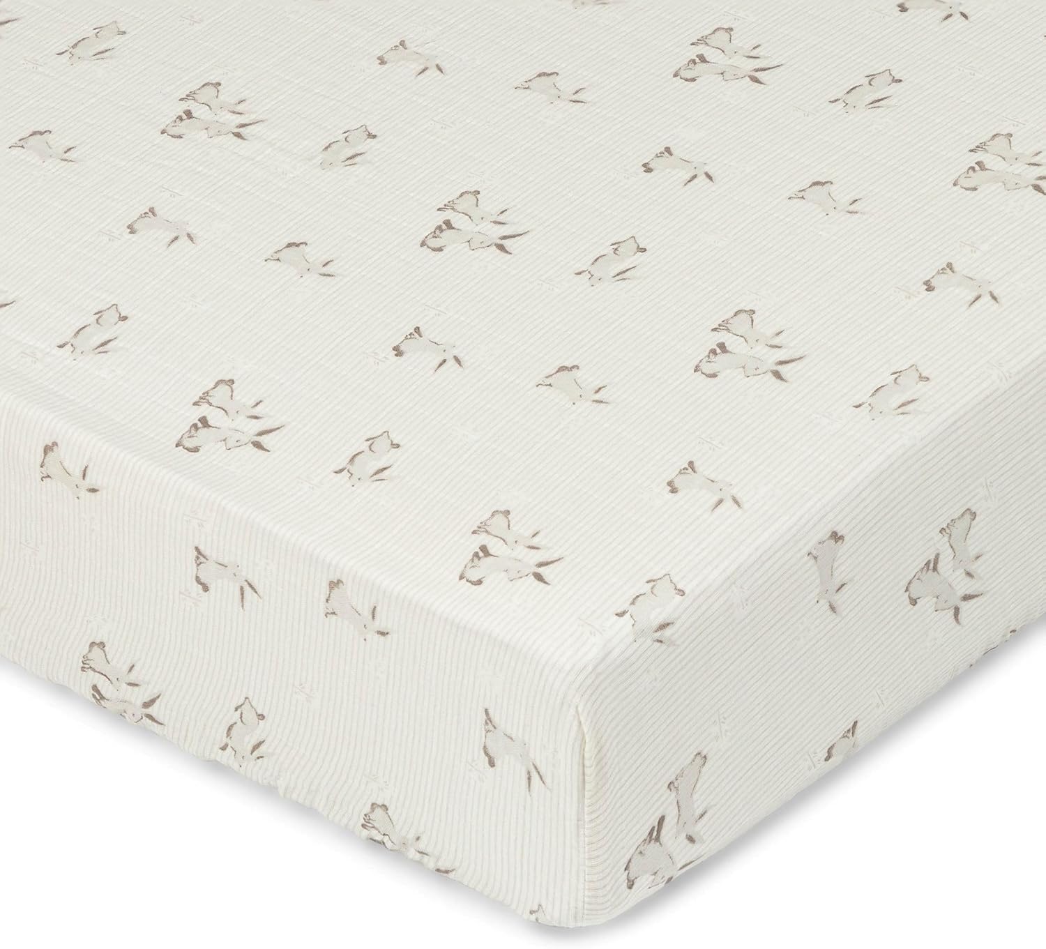 Crane Baby 100% Organic Cotton Bunny Crib Sheet for Nursery