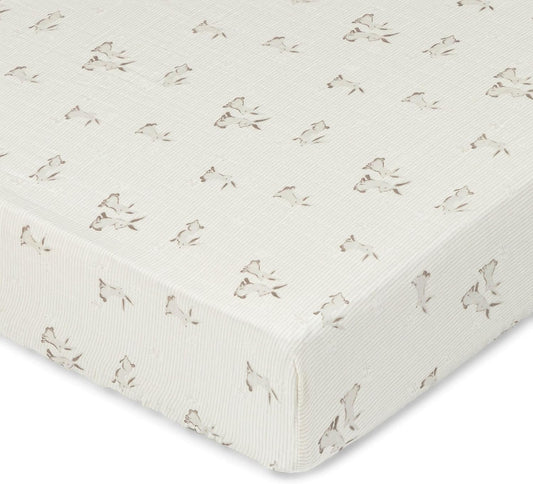 Crane Baby 100% Organic Cotton Bunny Crib Sheet for Nursery