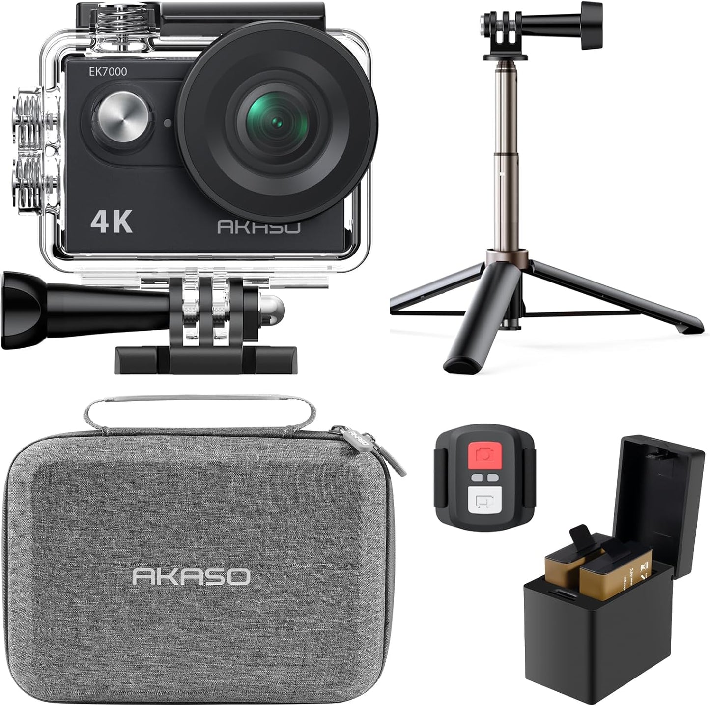 AKASO EK7000 4K30fps Action Camera with Accessories Bundle