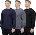 Men's Casual Crewneck Sweatshirt 3 Pack - Soft Fleece Essential