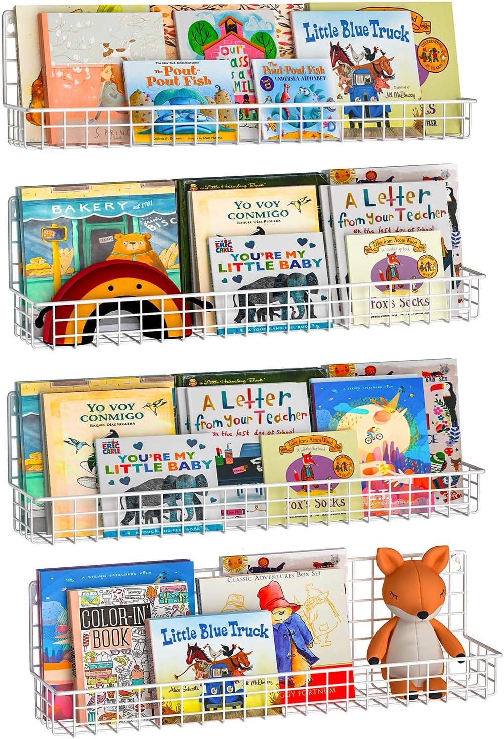X-cosrack 24 Inch Wall Mounted Kids Bookshelf for Room Decor