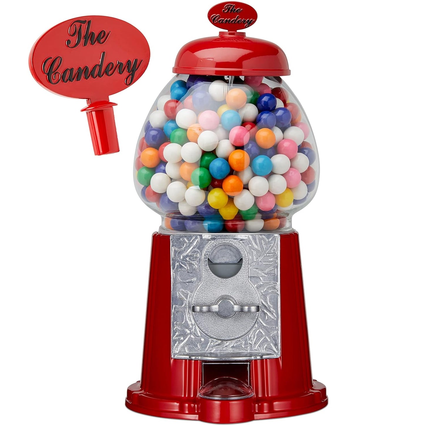 Classic 12 Inch Gumball Machine - Vintage Red Candy Dispenser