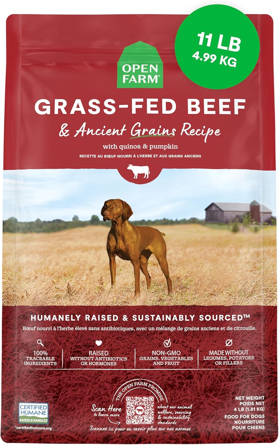 Open Farm Ancient Grains Dry Dog Food with Grass-Fed Beef Recipe