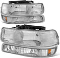 Chrome Halogen Headlight Assembly for 1999-2006 Chevy Trucks - 4Pcs