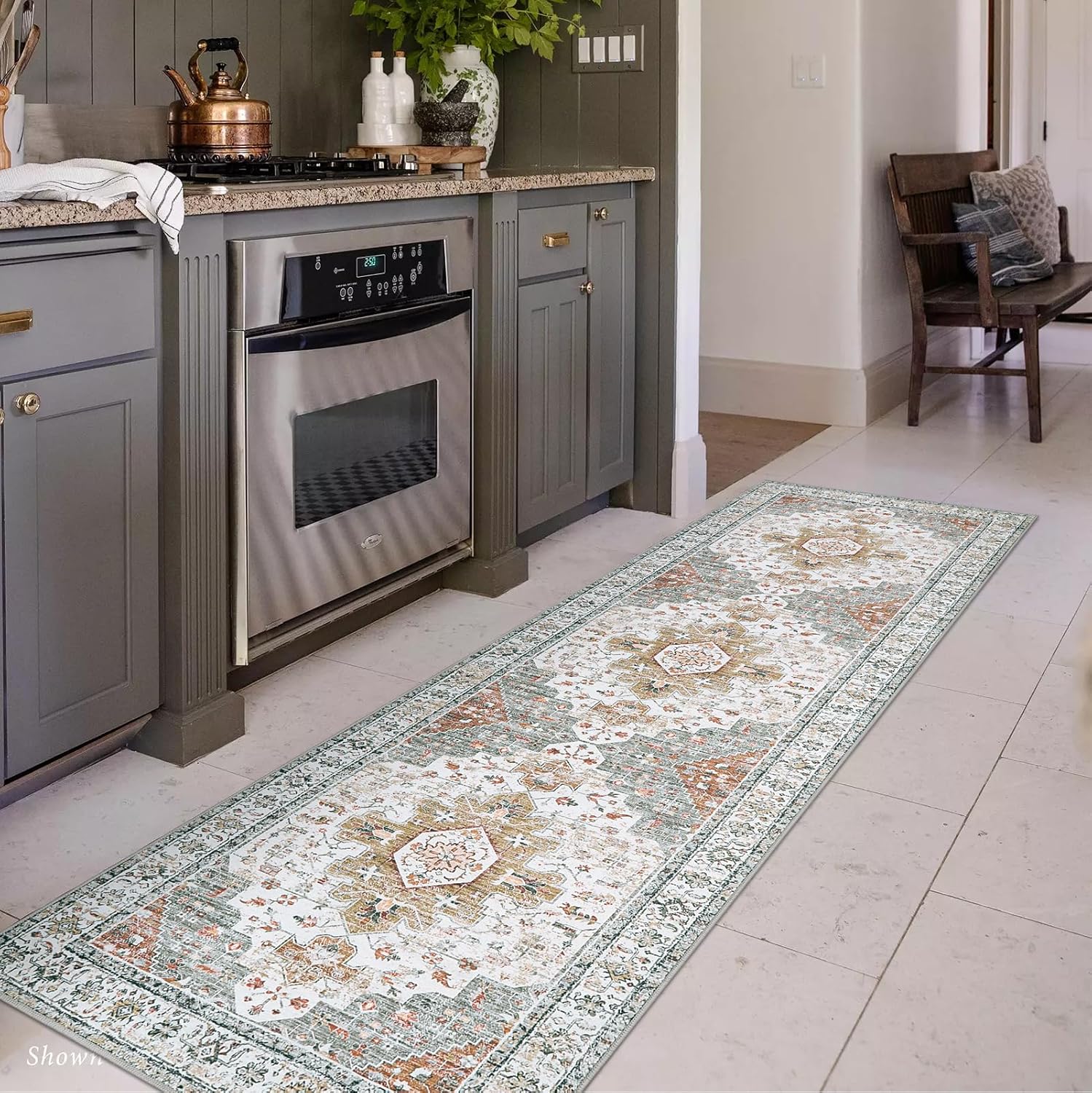 Moynesa Ultra-Thin Washable Runner - Vintage Entryway Rug