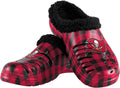 Men's NFL Logo Sherpa Lined Buffalo Check Clog Slippers - Warm Comfort